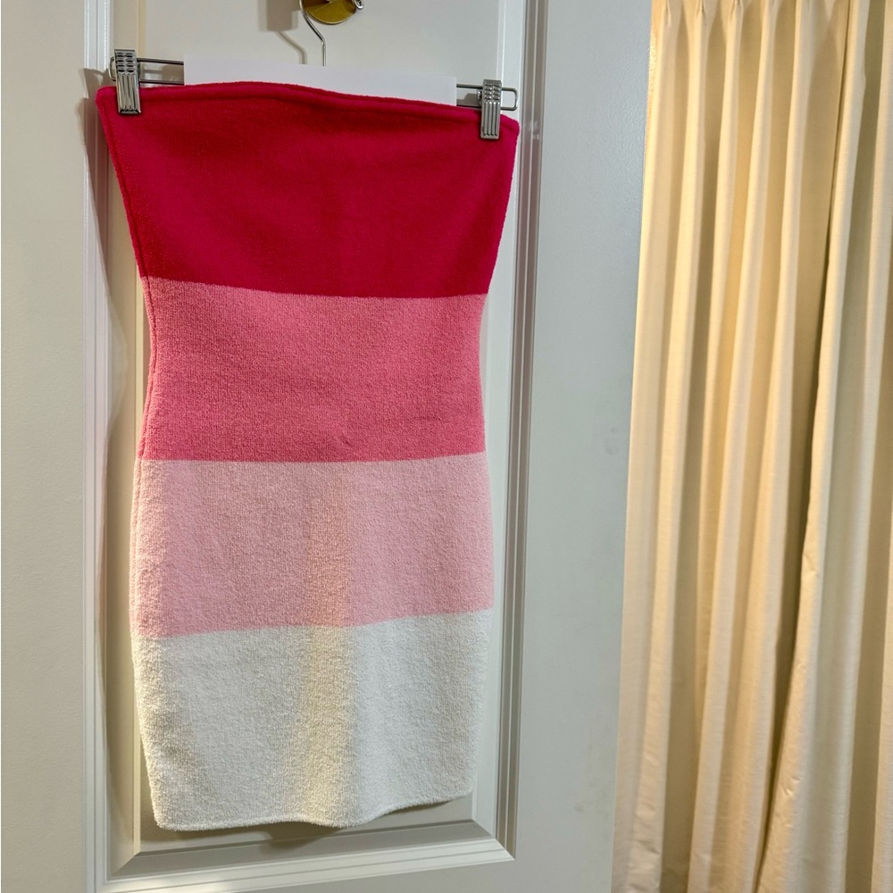 Pink Striped Mini Dress